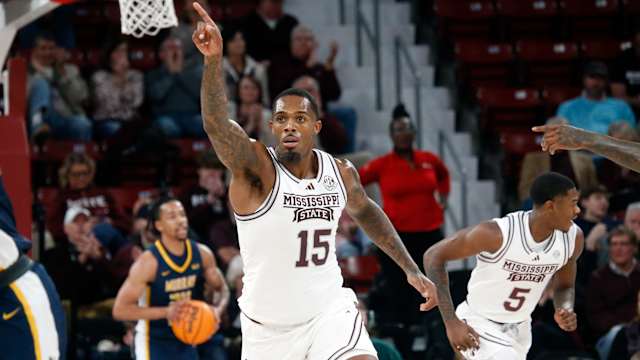 Mississippi State Bulldogs forward Jimmy Bell Jr. (15) reacts during the first half against the Murray State Racers at Humphrey Coliseum.